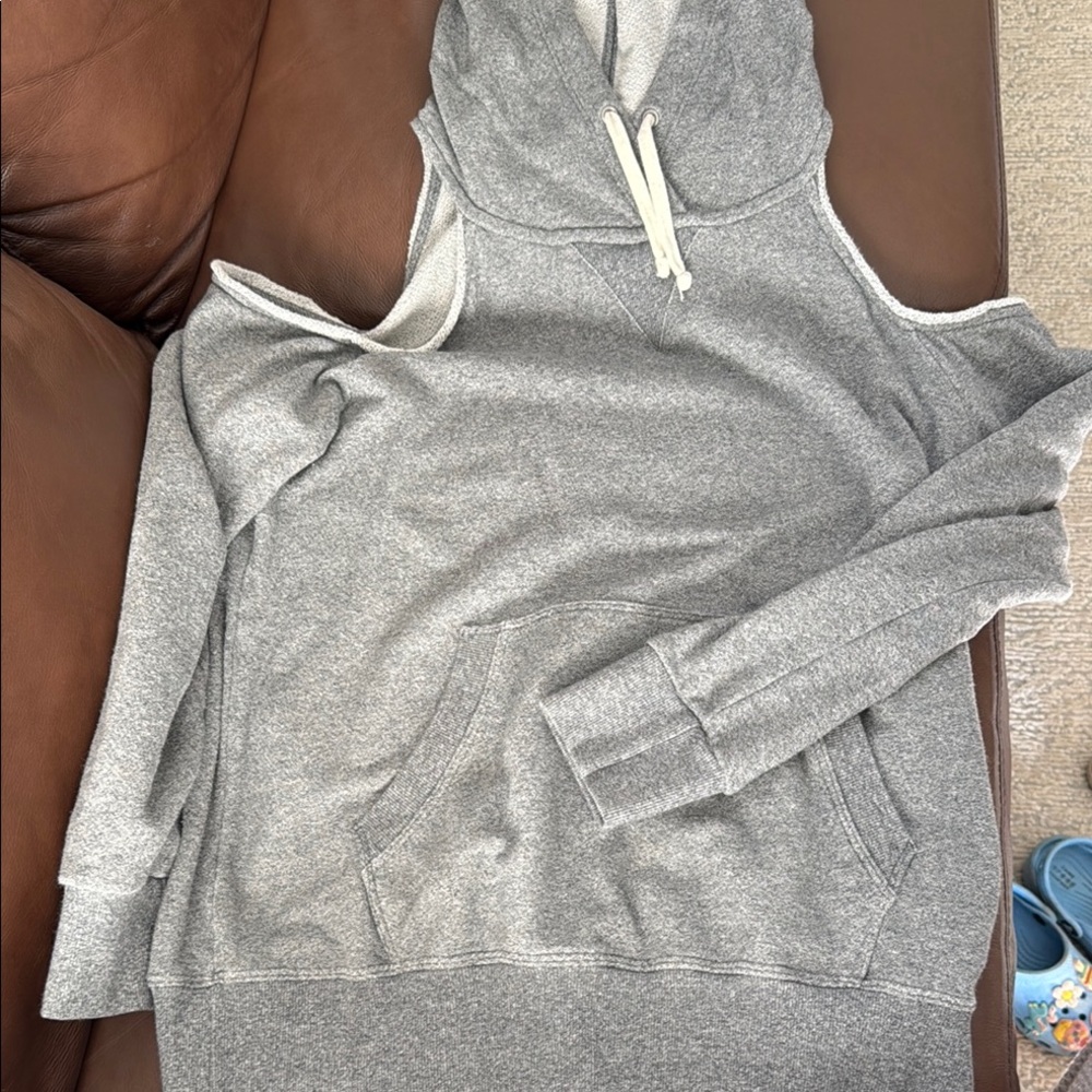 Gray Cold Shoulder Hoodie